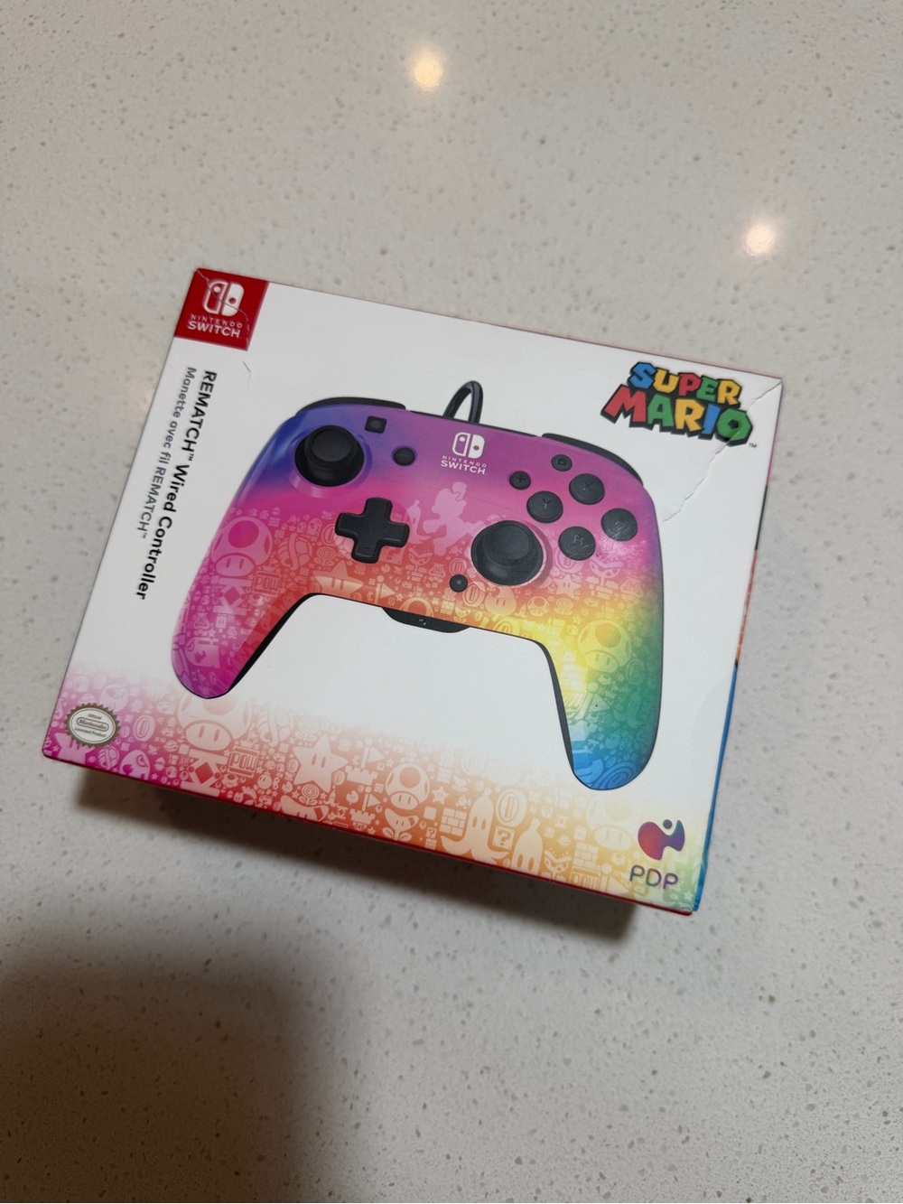PDP REMATCH Wired Controller for Nintendo Switch - Star Spectrum Super Mario